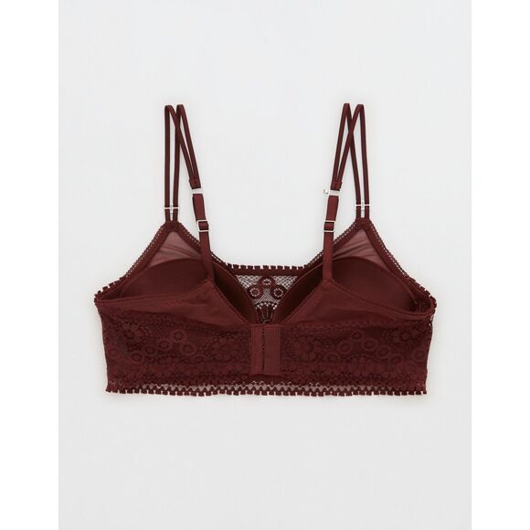 Aerie Real Power Wireless Plunge Bandeau Push Up Lace Bra 32B NEW Wire Free - Picture 9 of 14